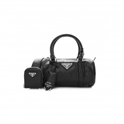 PRADA PENCIL ANTIQUE LEATHER TOP HANDLE BAG 1BA389 (22*10*9cm) 